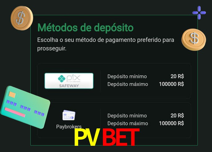 O cassino PVBET oferece uma grande variedade de métodos de pagamento